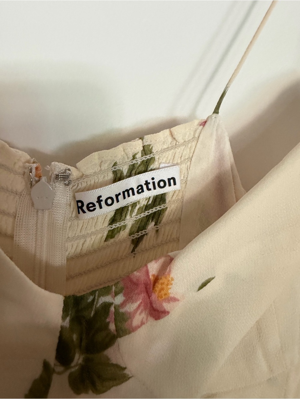 Reformation Cream Floral Slip Dress - Picture 2 of 3